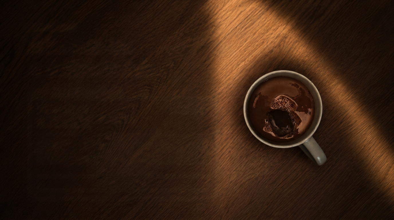 Coffee and an open notebook on the Hudson West counter